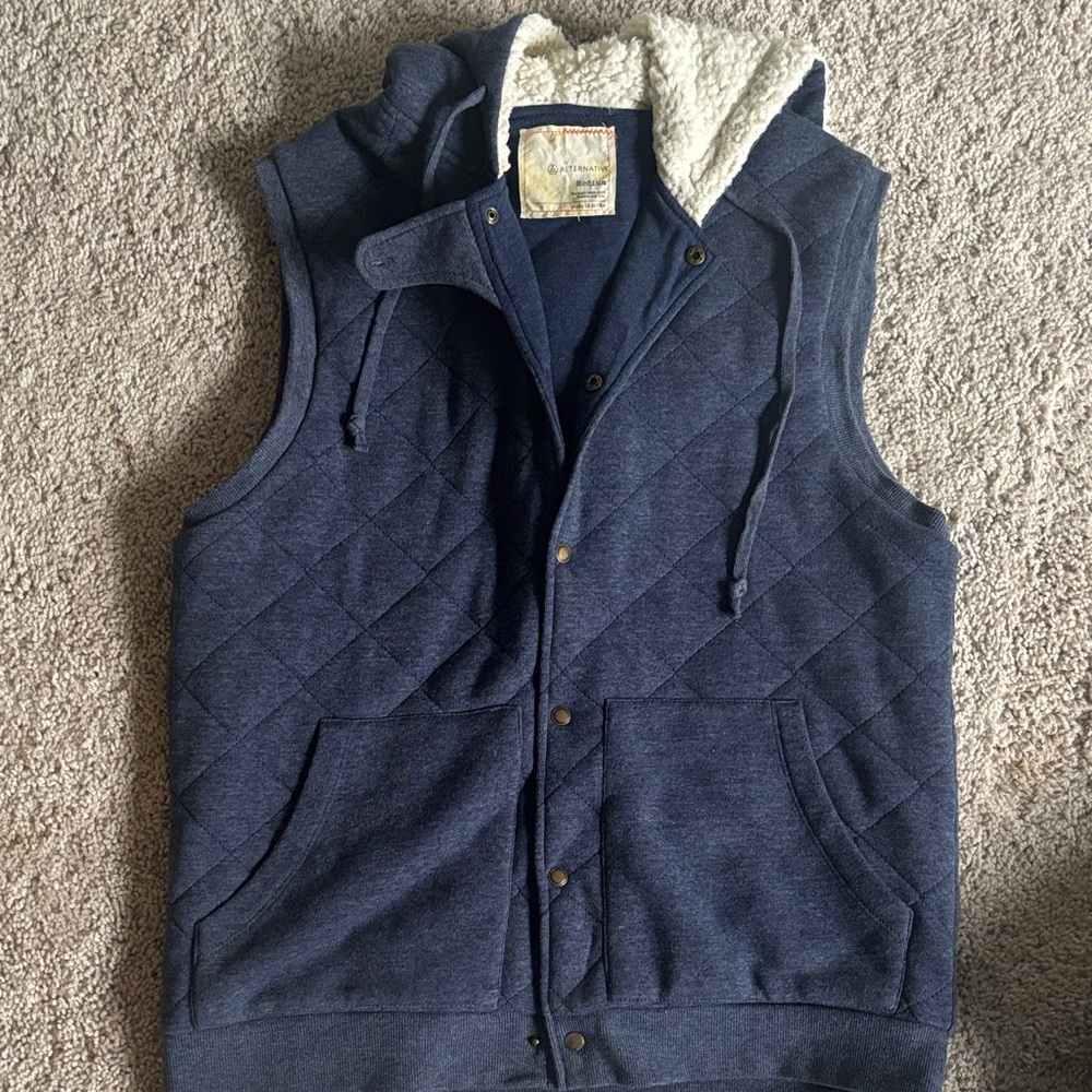 Alternative Quilted Blue Hooded Vest